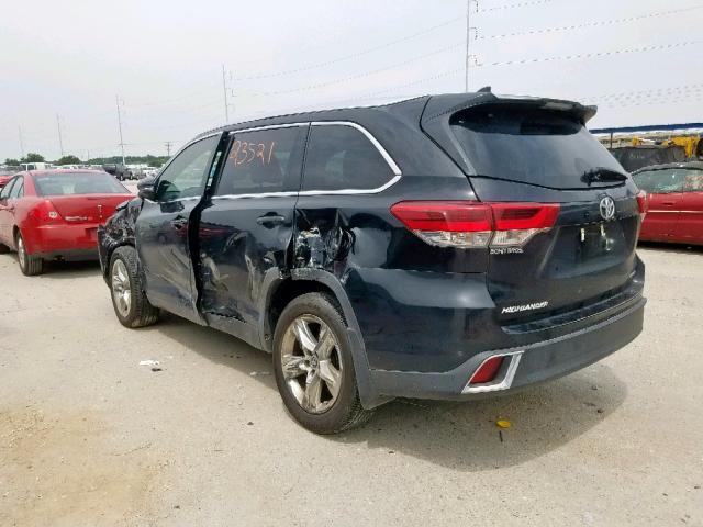 5TDYZRFH8JS251745 - 2018 TOYOTA HIGHLANDER BLACK photo 3