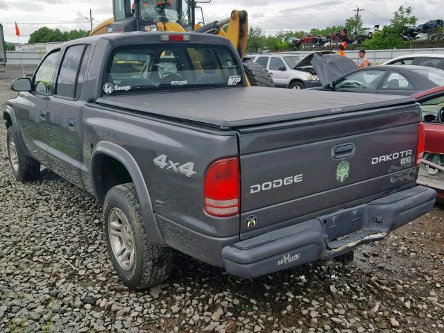 1D7HG48N54S752217 - 2004 DODGE DAKOTA QUA GRAY photo 3