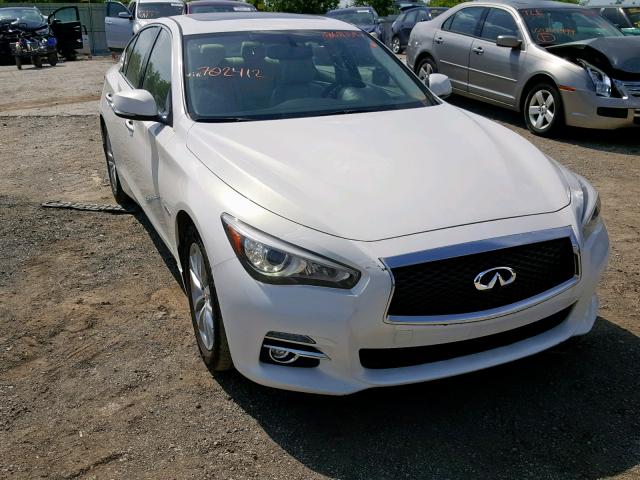 JN1AV7AR5EM702412 - 2014 INFINITI Q50 HYBRID WHITE photo 1