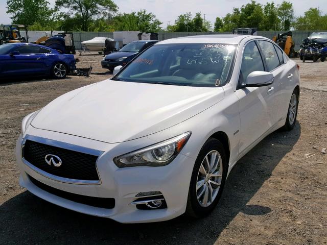 JN1AV7AR5EM702412 - 2014 INFINITI Q50 HYBRID WHITE photo 2