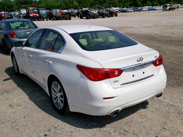 JN1AV7AR5EM702412 - 2014 INFINITI Q50 HYBRID WHITE photo 3