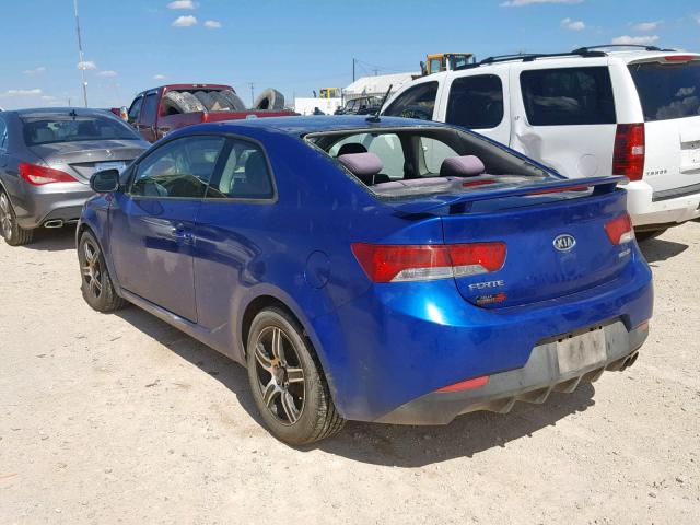 KNAFU6A29D5688085 - 2013 KIA FORTE EX BLUE photo 3