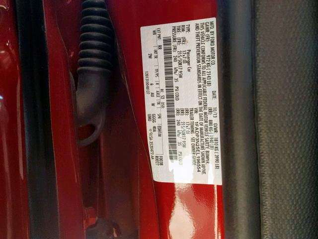 1FADP3N25EL196554 - 2014 FORD FOCUS TITA RED photo 10