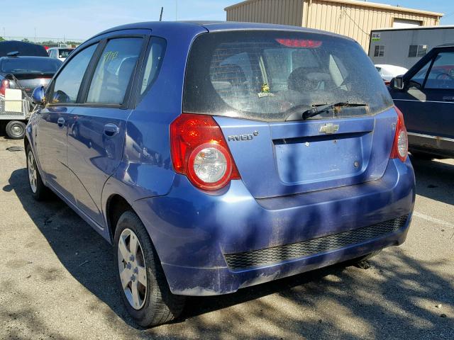 KL1TD66E29B623796 - 2009 CHEVROLET AVEO LS BLUE photo 3