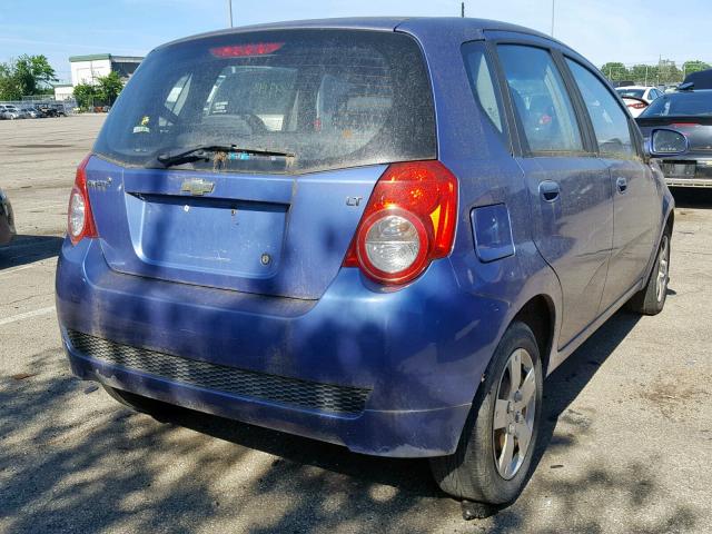 KL1TD66E29B623796 - 2009 CHEVROLET AVEO LS BLUE photo 4