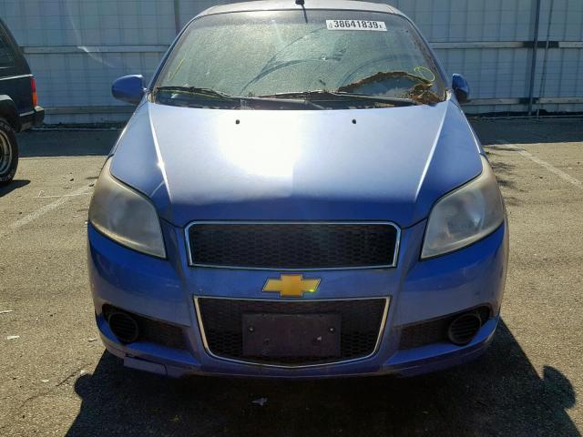 KL1TD66E29B623796 - 2009 CHEVROLET AVEO LS BLUE photo 9