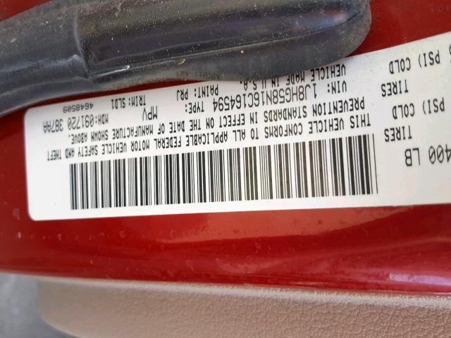 1J8HG58N16C164594 - 2006 JEEP COMMANDER RED photo 10