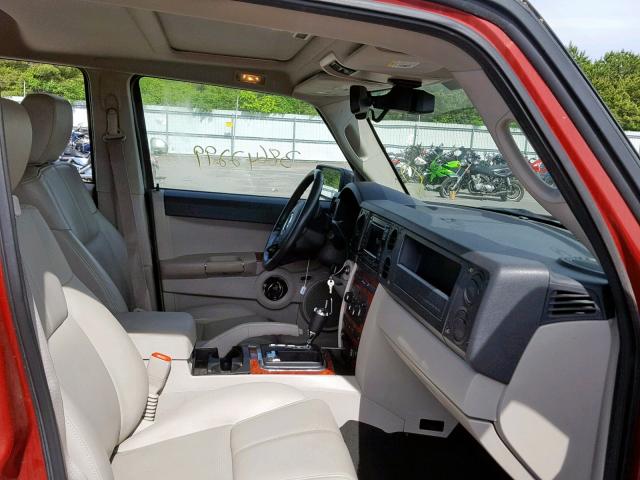1J8HG58N16C164594 - 2006 JEEP COMMANDER RED photo 5
