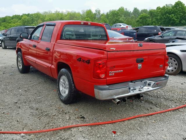 1D7HW48N96S534691 - 2006 DODGE DAKOTA QUA RED photo 3