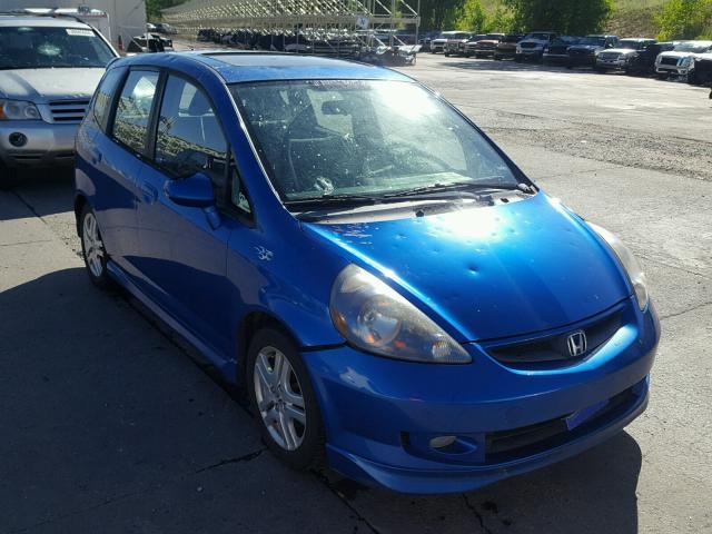 JHMGD37617S063975 - 2007 HONDA FIT S BLUE photo 1