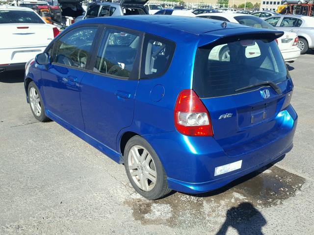 JHMGD37617S063975 - 2007 HONDA FIT S 蓝色 照片 3