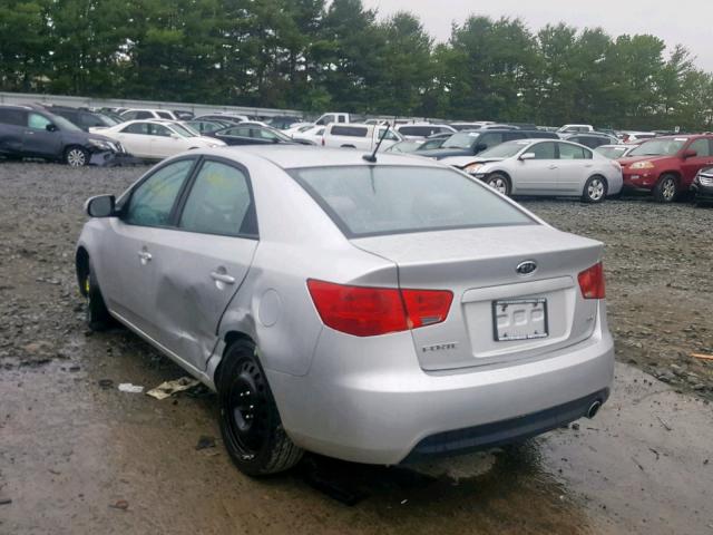 KNAFW4A35A5040911 - 2010 KIA FORTE SX SILVER photo 3