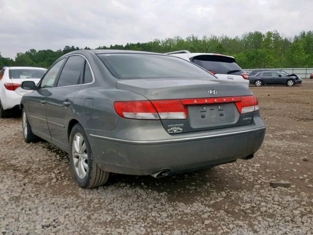 KMHFC46F17A187799 - 2007 HYUNDAI AZERA SE GRAY photo 3