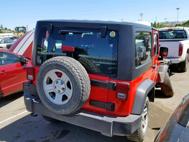 1C4AJWAG7DL655325 - 2013 JEEP WRANGLER S RED photo 4