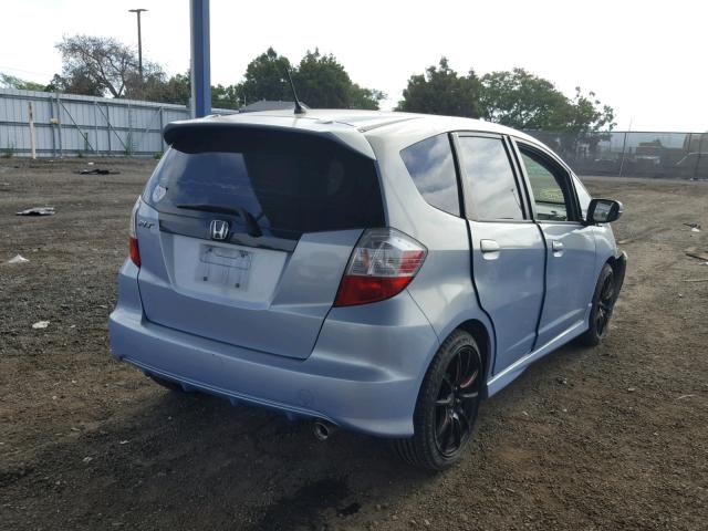 JHMGE88489S034211 - 2009 HONDA FIT SPORT BLUE photo 4