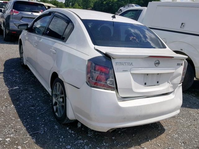 3N1BB6AP5BL702633 - 2011 NISSAN SENTRA SE- WHITE photo 3