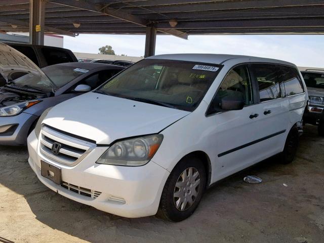 5FNRL382X7B034058 - 2007 HONDA ODYSSEY LX WHITE photo 2