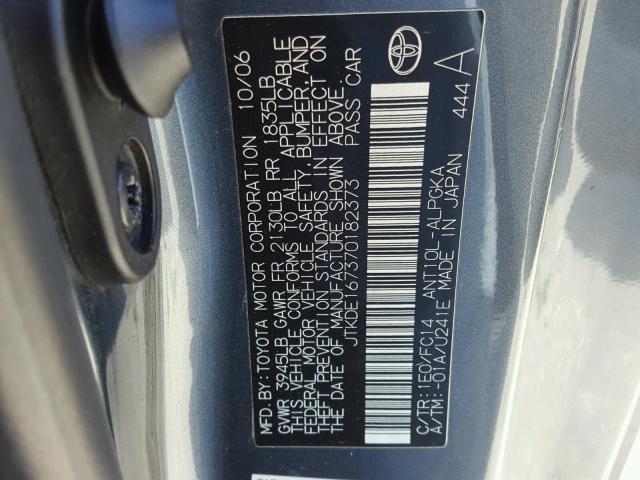 JTKDE167370182373 - 2007 TOYOTA SCION TC გრაფიტი ფოტო 10