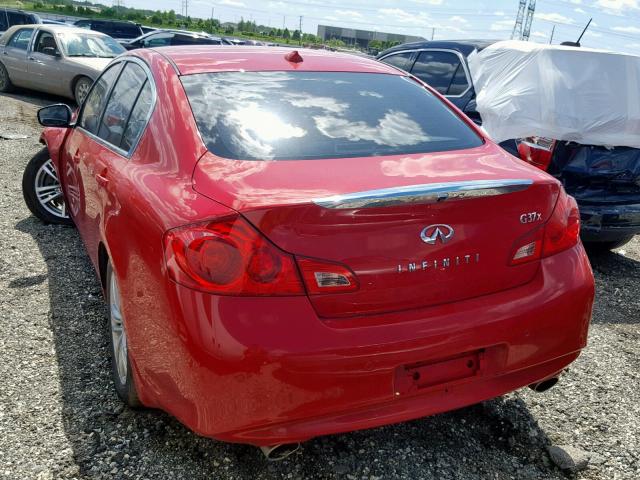 JN1CV6AR1DM354707 - 2013 INFINITI G37 RED photo 3