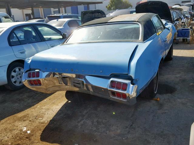 3J57H2Z135816 - 1972 OLDSMOBILE CUTLS CONV BLUE photo 4