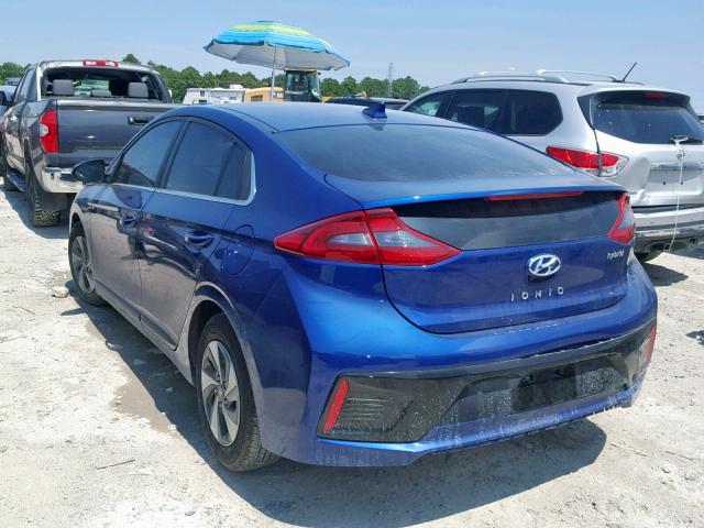 KMHC75LC8KU117103 - 2019 HYUNDAI IONIQ SEL BLUE photo 3