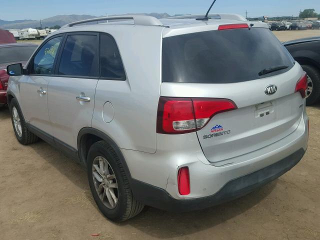 5XYKTCA62EG476126 - 2014 KIA SORENTO LX SILVER photo 3