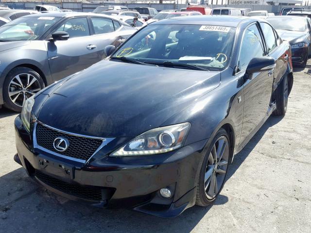 JTHBF5C20B5147084 - 2011 LEXUS IS 250 BLACK photo 2