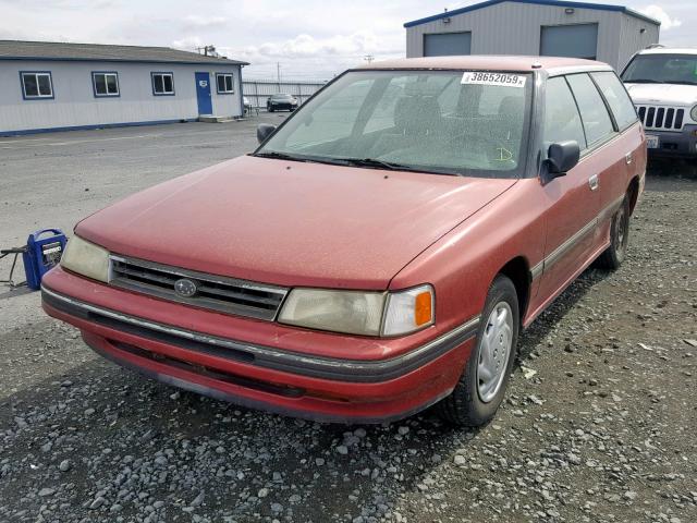 4S4BJ63C3L6901469 - 1990 SUBARU LEGACY L RED photo 2