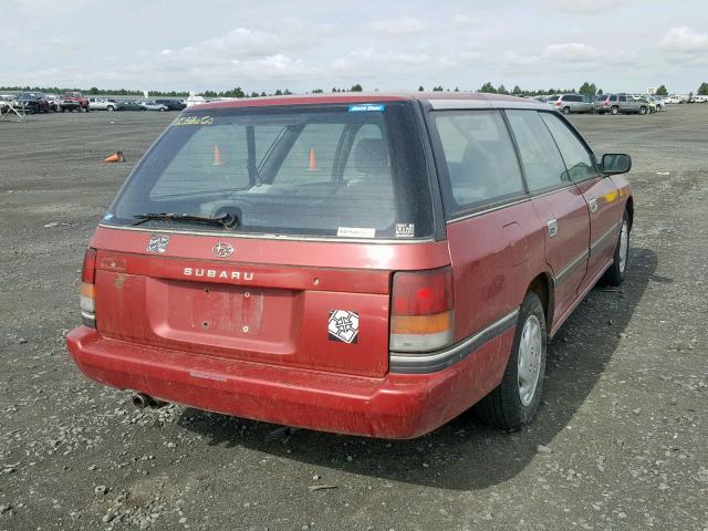 4S4BJ63C3L6901469 - 1990 SUBARU LEGACY L RED photo 4