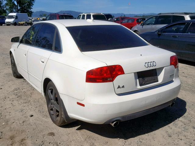 WAUAF78E75A530363 - 2005 AUDI A4 2.0T WHITE photo 3