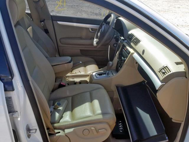WAUAF78E75A530363 - 2005 AUDI A4 2.0T WHITE photo 5