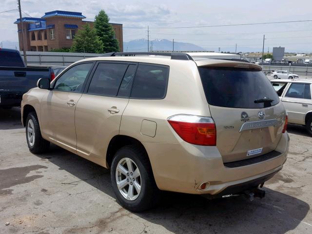 JTEES41A292119096 - 2009 TOYOTA HIGHLANDER GOLD photo 3