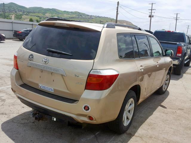 JTEES41A292119096 - 2009 TOYOTA HIGHLANDER GOLD photo 4