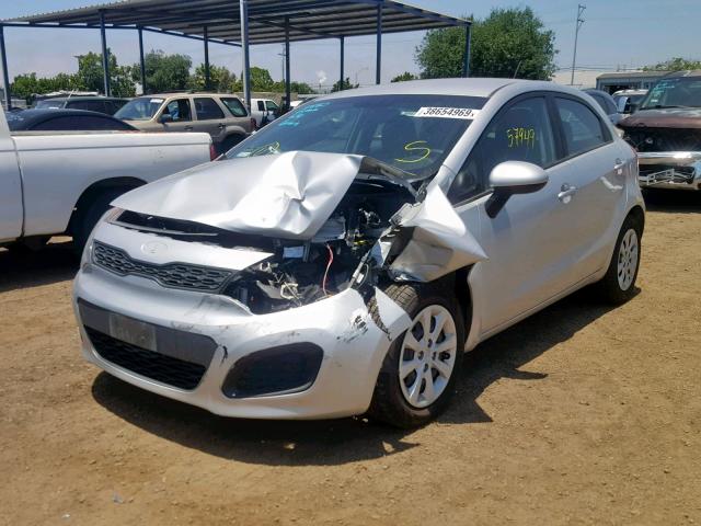 KNADM5A30D6303209 - 2013 KIA RIO LX SILVER photo 2