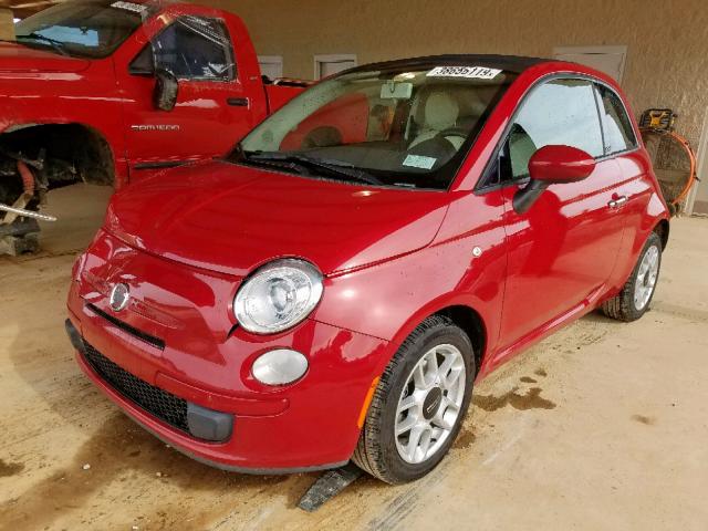3C3CFFDR0CT200427 - 2012 FIAT 500 POP RED photo 2
