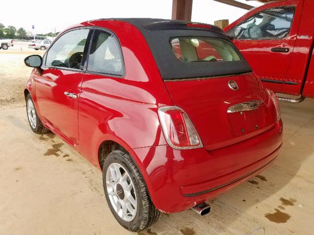 3C3CFFDR0CT200427 - 2012 FIAT 500 POP RED photo 3
