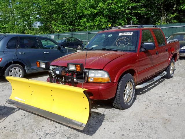 1GTDT13W72K234948 - 2002 GMC SONOMA RED photo 2