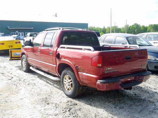 1GTDT13W72K234948 - 2002 GMC SONOMA RED photo 3