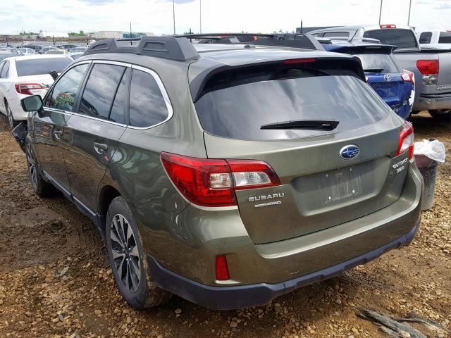 4S4BSFLC4F3301207 - 2015 SUBARU OUTBACK 3. GREEN photo 3