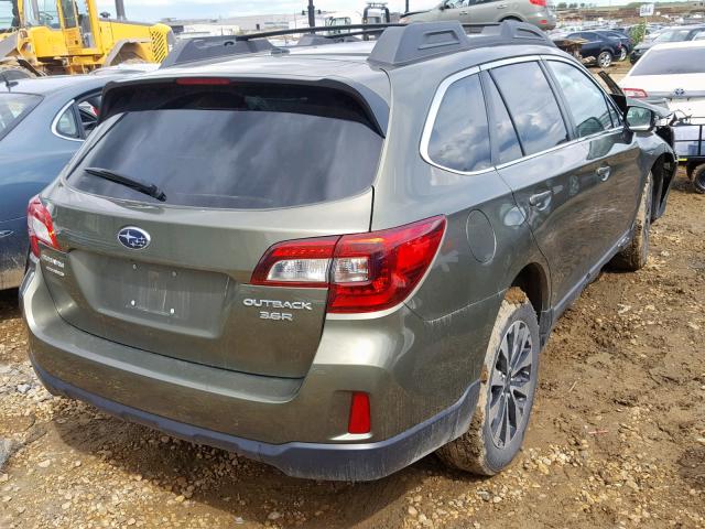 4S4BSFLC4F3301207 - 2015 SUBARU OUTBACK 3. GREEN photo 4