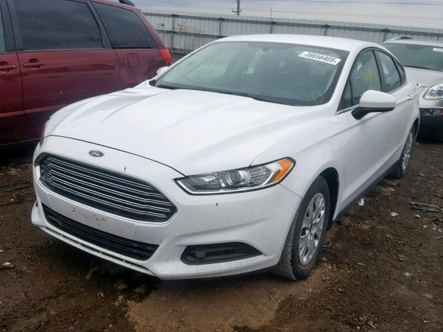 1FA6P0G70E5385178 - 2014 FORD FUSION S WHITE photo 2