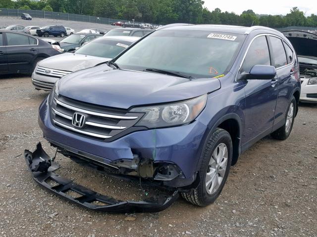 5J6RM3H77CL004591 - 2012 HONDA CR-V EXL BLUE photo 2