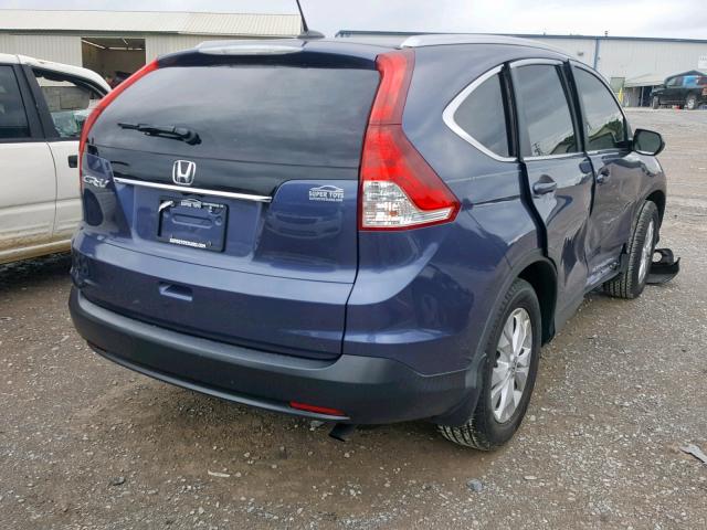 5J6RM3H77CL004591 - 2012 HONDA CR-V EXL BLUE photo 4