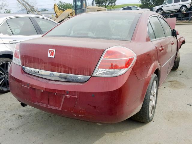 1G8ZS57N68F120436 - 2008 SATURN AURA XE RED photo 4