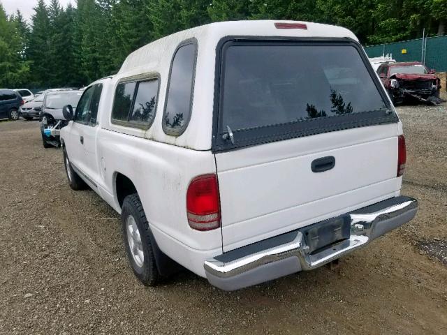 1B7GL23Y2VS134894 - 1997 DODGE DAKOTA WHITE photo 3