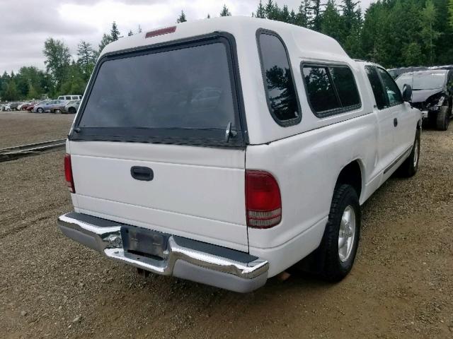 1B7GL23Y2VS134894 - 1997 DODGE DAKOTA WHITE photo 4