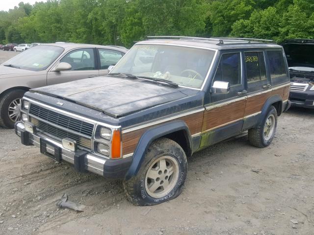 1J4FN78L2KL498331 - 1989 JEEP WAGONEER L BLUE photo 2