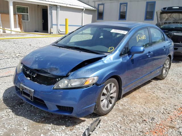 2HGFA16969H500595 - 2009 HONDA CIVIC EXL BLUE photo 2