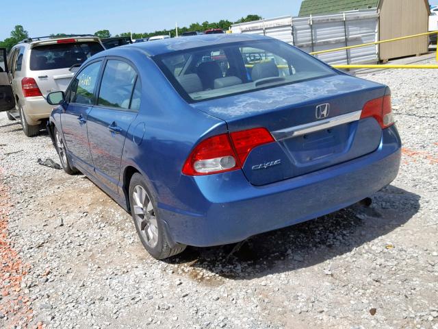 2HGFA16969H500595 - 2009 HONDA CIVIC EXL BLUE photo 3