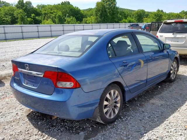 2HGFA16969H500595 - 2009 HONDA CIVIC EXL BLUE photo 4